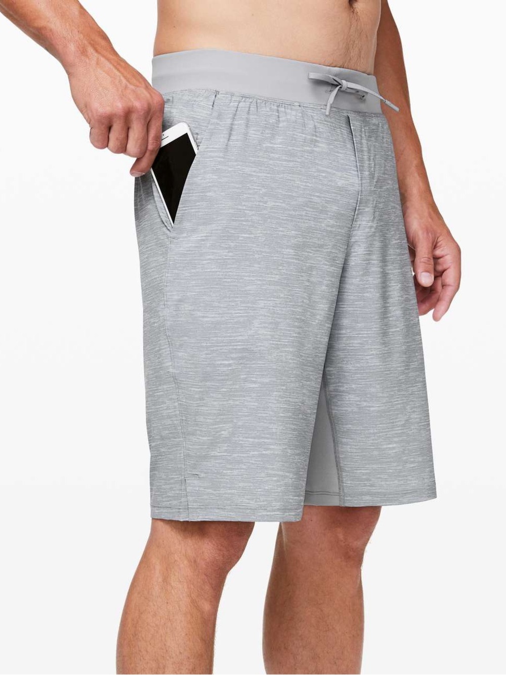 Lululemon T.H.E Lined Shorts 9” Heather Allover Sea Salt Light Cast Gray